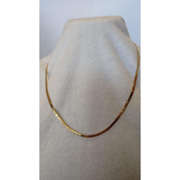 Napier Signed Flat Gold Tone Chain 3 mm 23 Inches Vintage - Picture 6 of 6